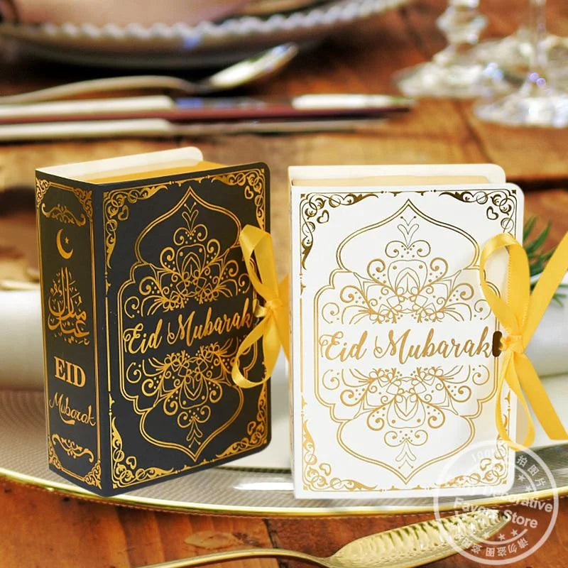 Boîtes à chocolats en forme de livre — lot de 5, Aïd Mubarak