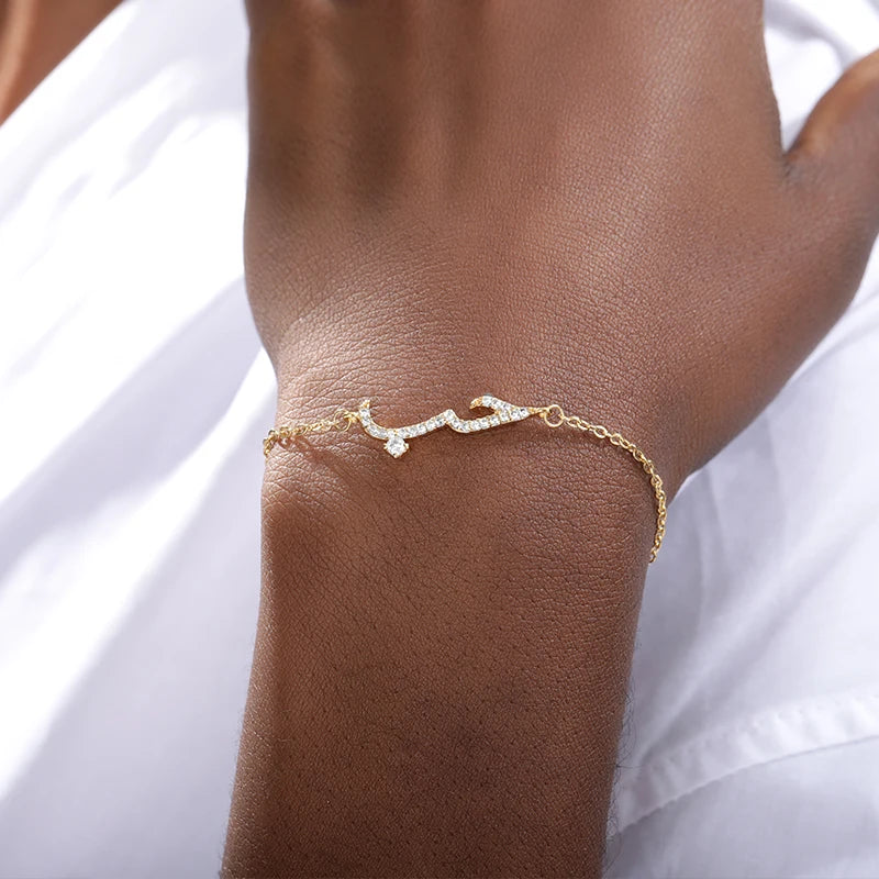 Bracelet « Amour » en calligraphie arabe et zircon