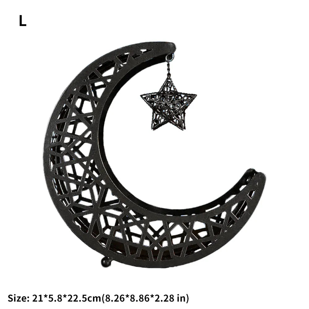 Coupelle croissant de lune en métal ajouré — étoile suspendue