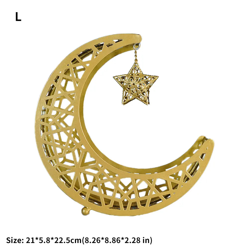 Coupelle croissant de lune en métal ajouré — étoile suspendue