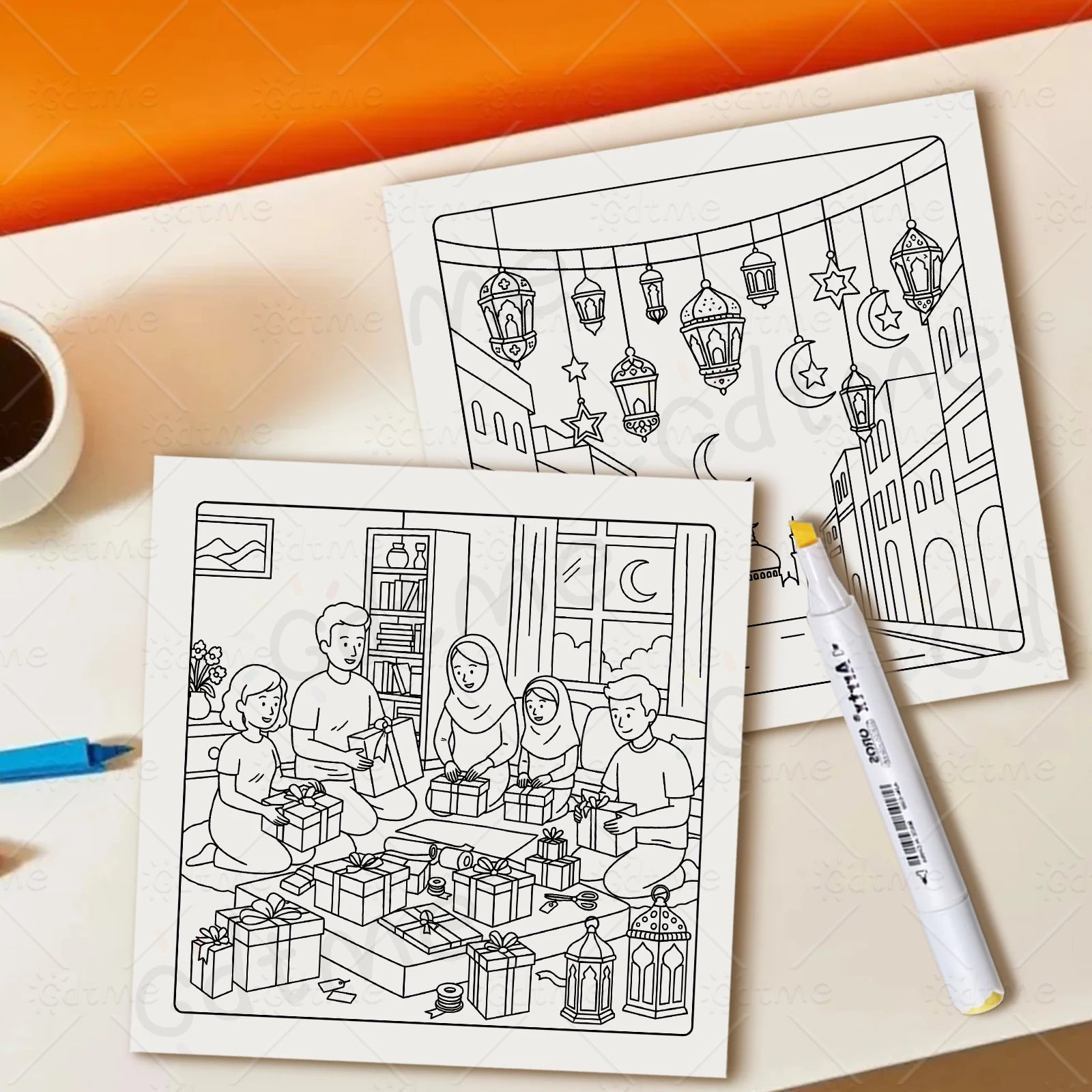 Livre de coloriage du Ramadan — 24 pages, motifs détaillés
