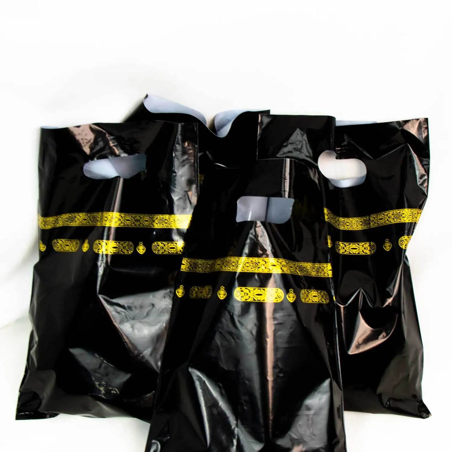 Sacs de l'Aïd noirs à bandeau doré — 25 cm