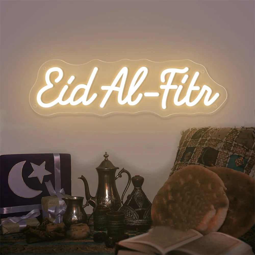 Enseigne lumineuse à LED — formules du Ramadan et de l'Aïd, 40 cm